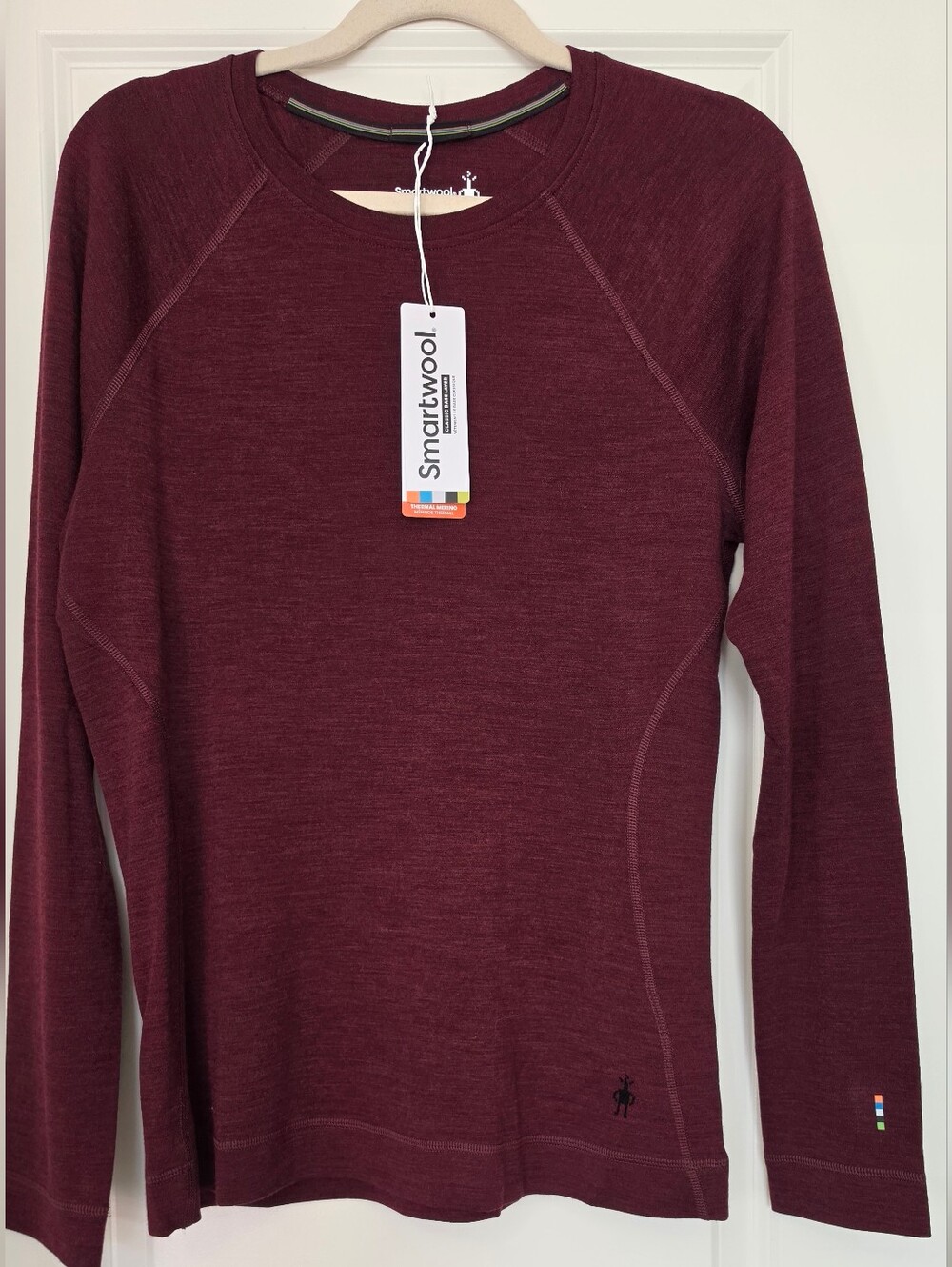 Smartwool Merino 250 Base Layer Crew Black Cherry Women’s Large NWT Thermal Wool